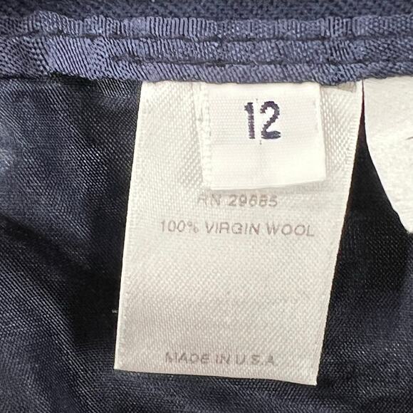 Vintage Pendleton Pants Women 12 Blue Virgin Wool High Rise Trouser Timeless USA - Picture 11 of 14